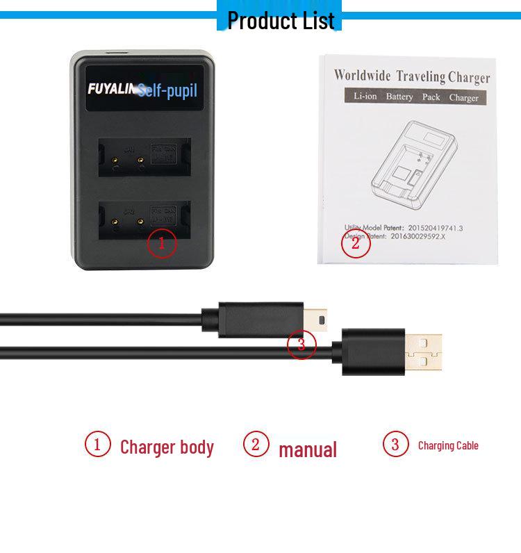 FUYALIN LP-E17 USB Dual Charger for EOS 750D 760D M3 LC-E17C