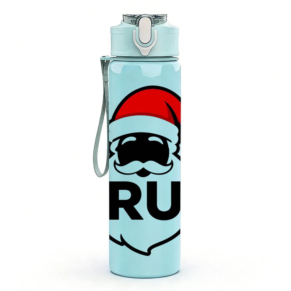 1PC Bruh Santa Monochrome Bust 750ml Color Plastic Water Bottle Leakproof Flip Straw Lid For Sports Office Home Use