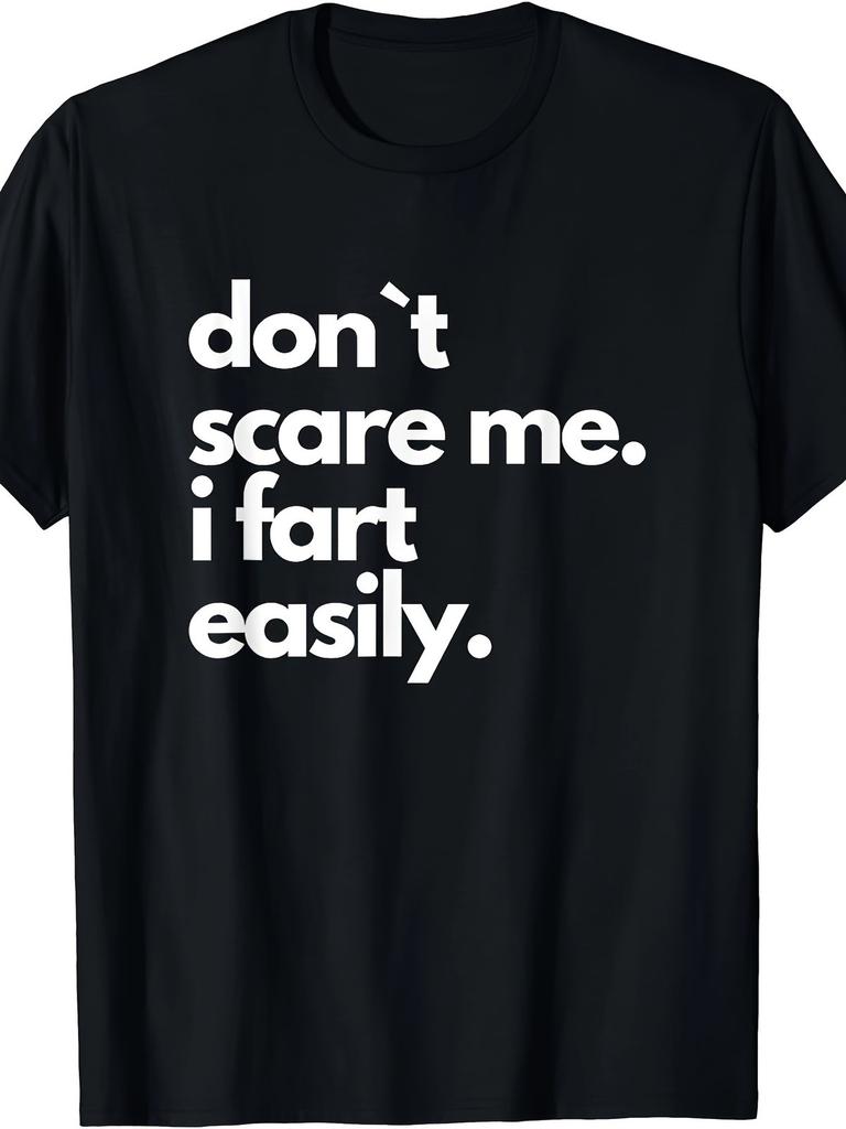1pc Funny Fart Graphic T-Shirt, 100% Cotton Fabric, Crew Neck, Short Sleeve