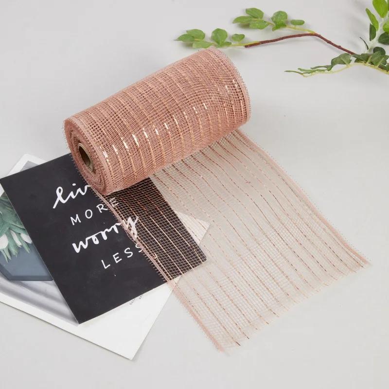 1 рулон рождественской сетчатой ленты DIY венок бант лента рождественская елка украшения для дома 2024 рождественские подарки Navidad Noel Новый год 2025