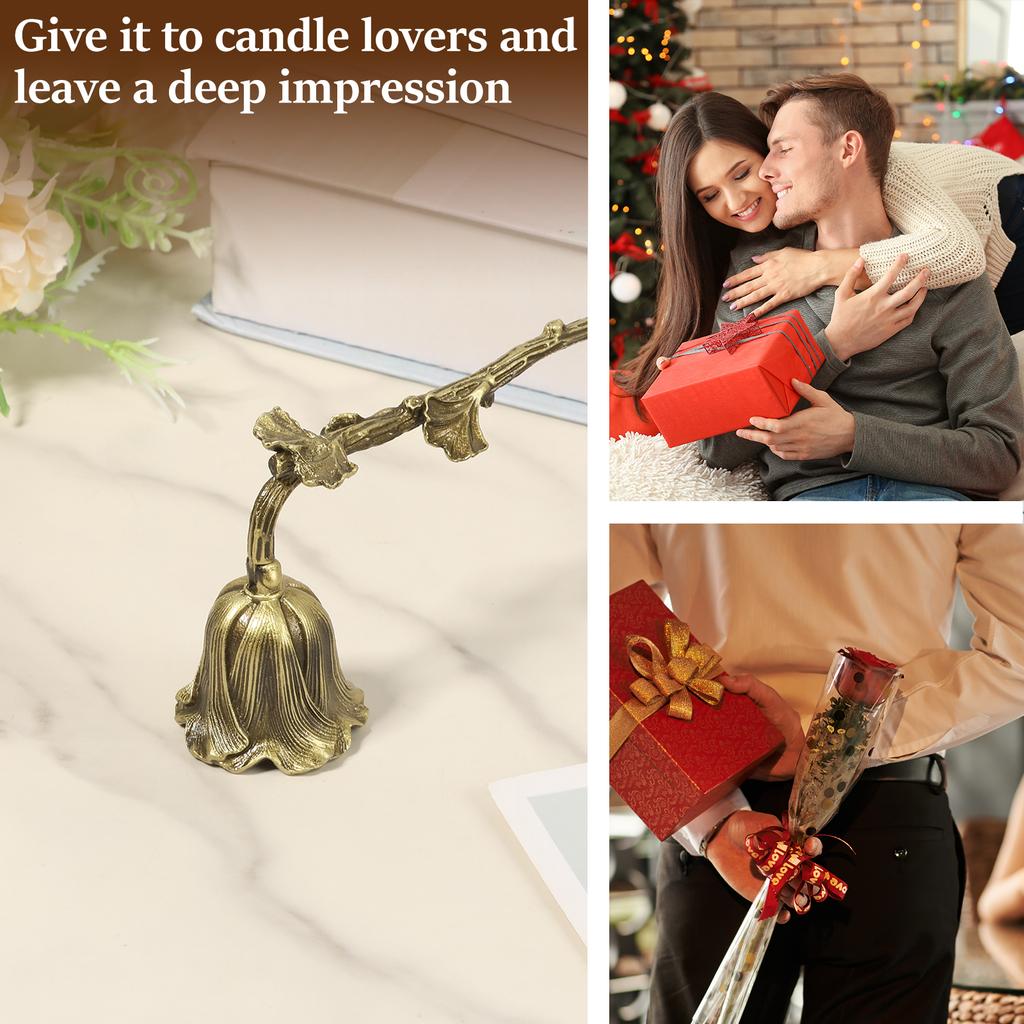 Candle Snuffer Aluminum Alloy Candle Snuffer Exquisite Candles Shade Flower Shape Candles Extinguisher for Table Home Decoration