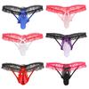 Men's Underwear Sissy Thong Panties Floral Lace T-Back G-String Underwear
