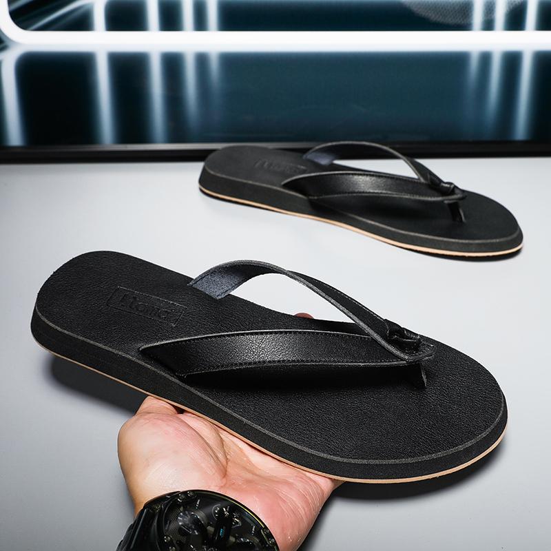 Модные мужские летние шлепанцы Минималистичные хиты продаж дышащие Мода Улица Пляж удобные для ходьбы Обувь высокого качества Черные Новые