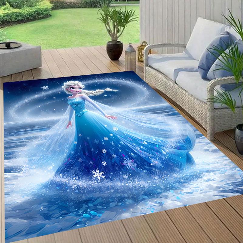 Frozen cartoon print decorative rug/doormat, suitable for entrances, balconies, kitchens, and bedrooms.
