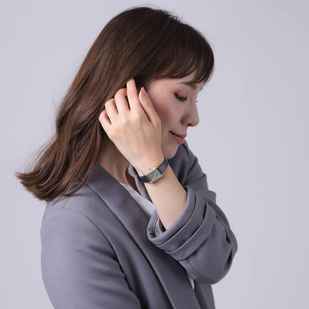 Часы на солнечных батареях LeClair Pink, изготовленные в Японии, из натуральной кожи ящерицы [LCREA], женские (PARALLELA Gold, пояс/LC2101-PGRNA)