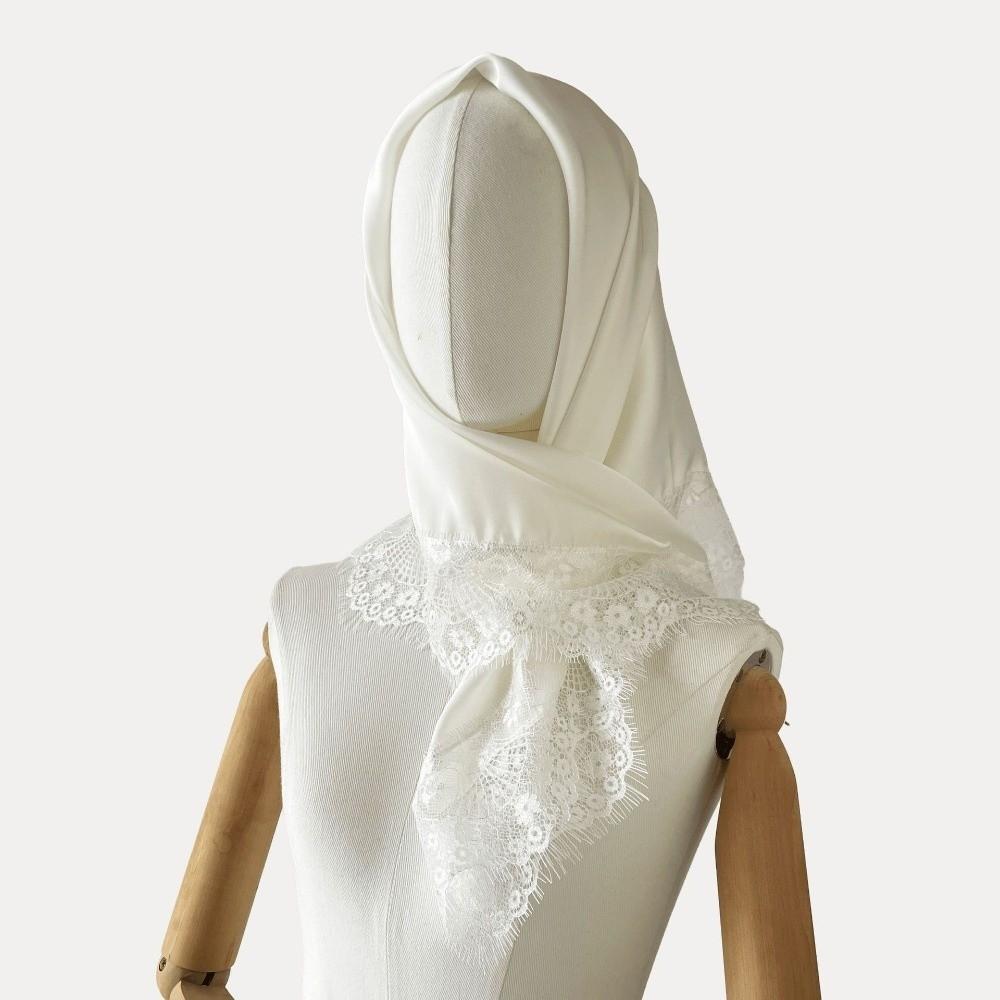 Lace Trim Shawls Solid Color Wraps Fashion Square Scarf Beach