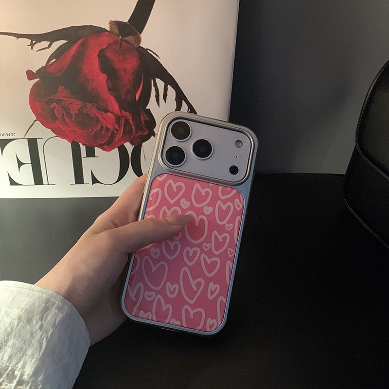 Ins корейский foundation love подходит для чехла для мобильного телефона Apple 16/17Pro IP15 Эпоксидный с конденсатом воды 14/13 чехол с большим отверстием