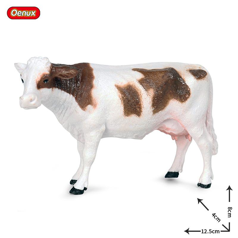 Oenux Зоопарк Мир Сельскохозяйственное Животное Лошадь Корова Свинья Овца Коза Осел Модель Фигурки Льва Тигра ПВХ Обучающая Милая Детская Игрушка Подарок