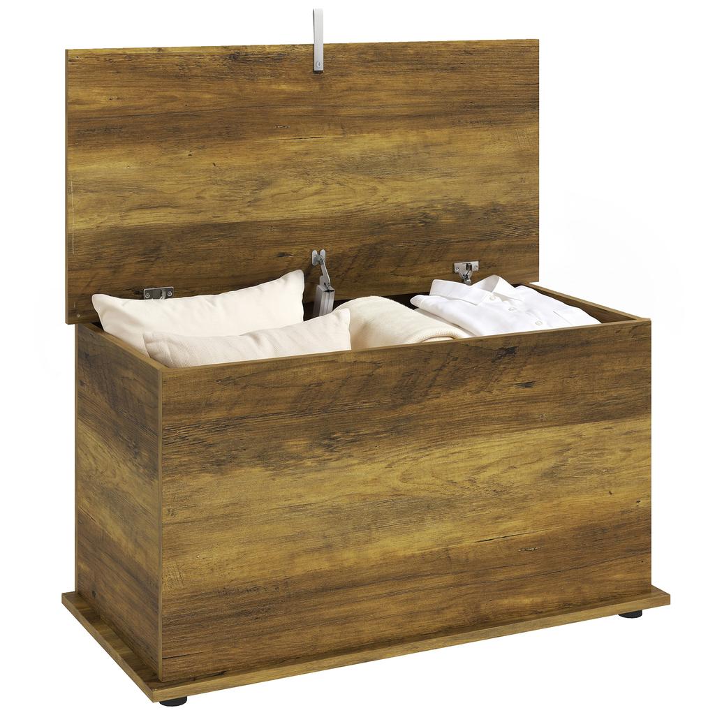 Storage Chest Large 102L Blanket Box 80 x 40 x 45cm, Brown