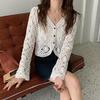 Женский кардиган с вышивкой, ажурный, с рукавами семь восьмых, для защиты от солнца, пляжный топ