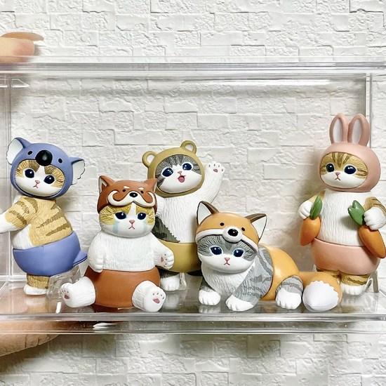 Animal Cat Series 2 Cat Figure 5 Piece Set Animal Display Decoration Keyring Gift, Popular Toys In Korea