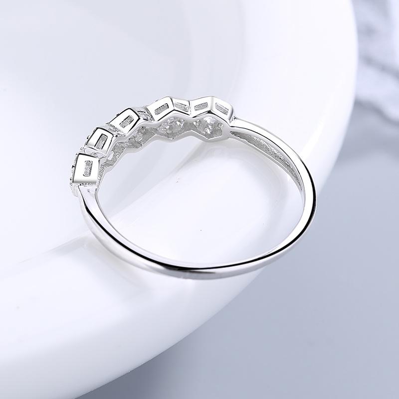 S925 Стерлингового Серебра Корейский Стиль Инкрустация Изысканный Простой Темперамент Женское Полое Кольцо Романтические Серебряные Ювелирные Изделия
