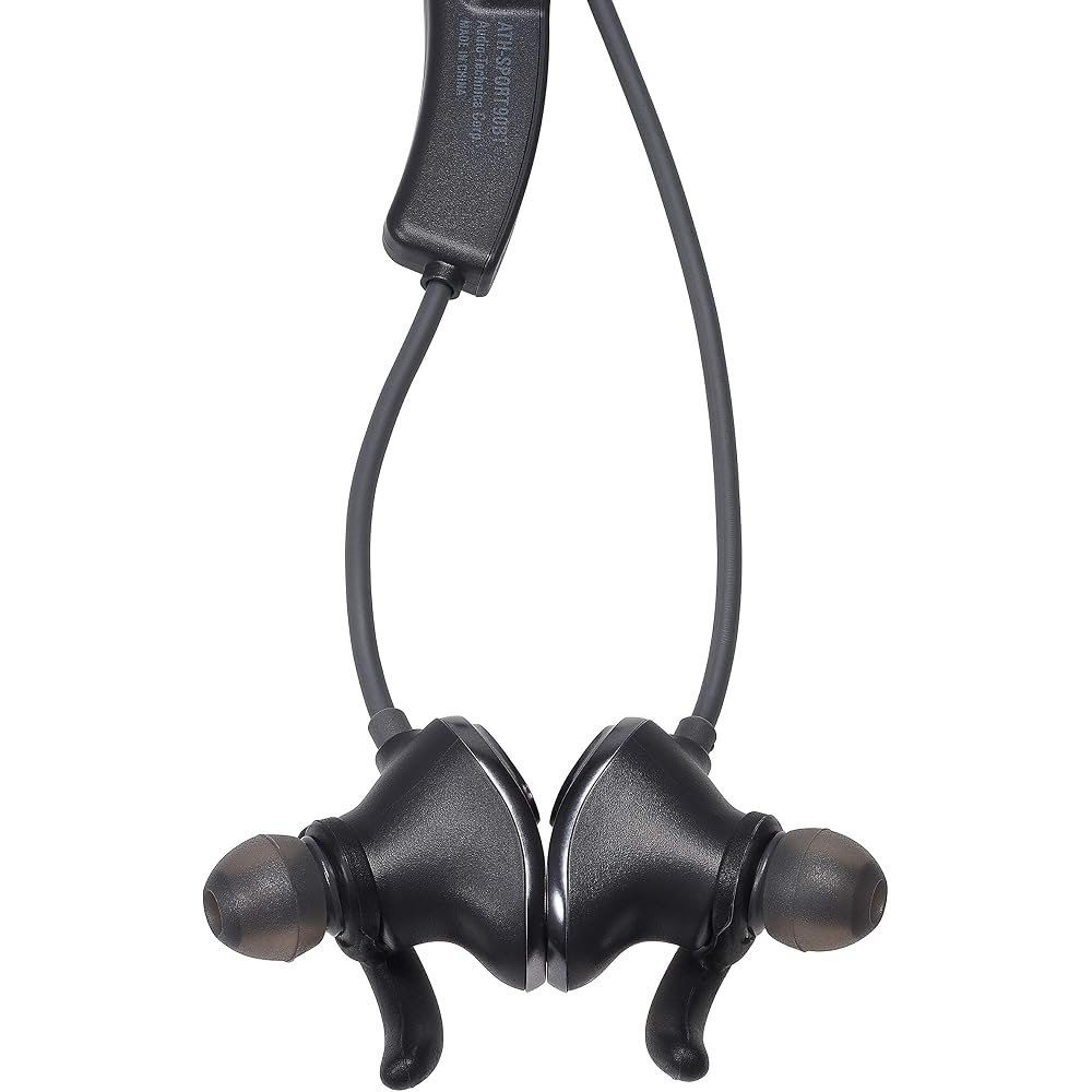 Беспроводные наушники Audio-Technica SONICSPORT, Водонепроницаемые/Для спорта, Память 4 ГБ, Bluetooth, Пульт ДУ/Микрофон, Металлический черный ATH-SPORT90