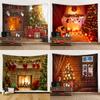 Christmas Print Pattern Tapestry For Bedroom Living Room Wall Decor Background Fabric Home Decor Tapeçaria De Natal
