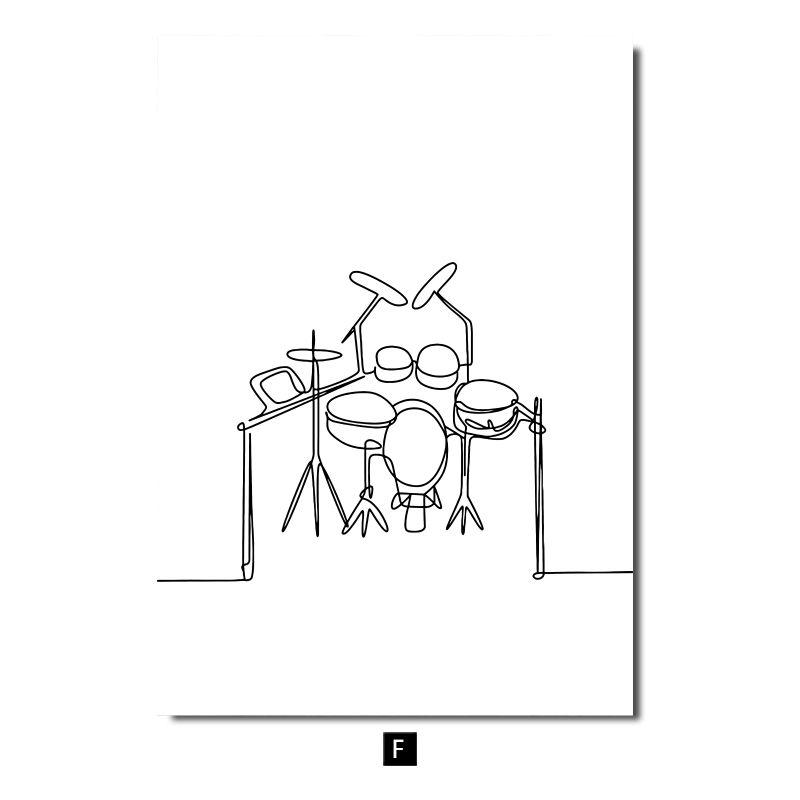 Современный минималистичный музыкальный инструмент, фортепиано, гитара, барабанная установка, музыкальный плакат, скандинавский настенный художественный постер для гостиной, спальни, домашний декор