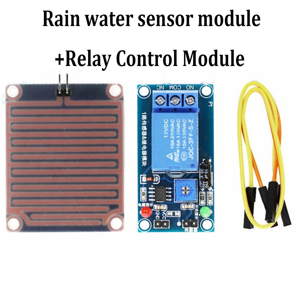Модуль обнаружения воды 12 В для Arduino, датчик капель дождя с релейным выходом для мониторинга погоды, мощность реле 250 В