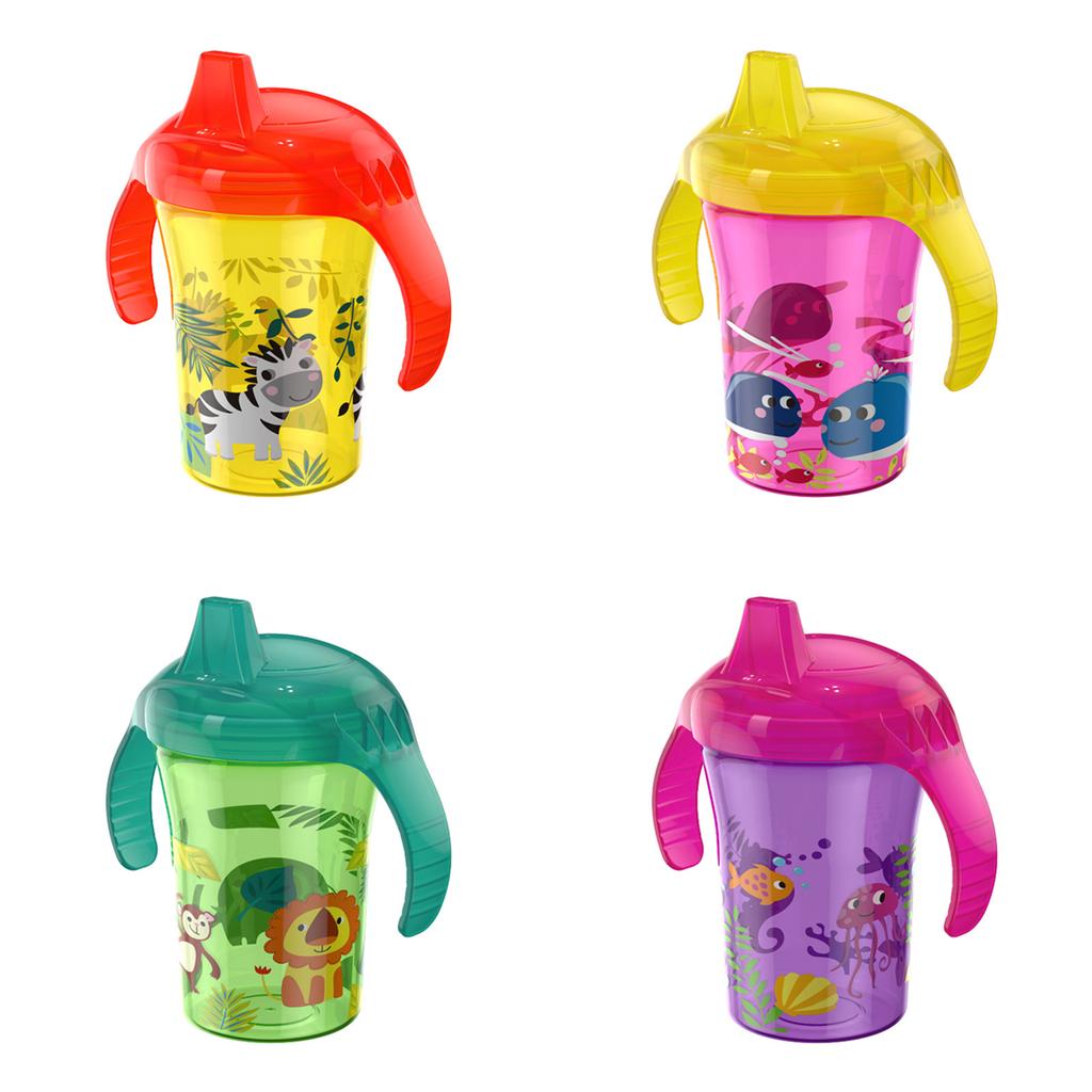 Super Spout Grip N' Sip Cup Two Handle No Spill Water Cup 260ml 8.8Ounce Sippy Cup Straw Learner Cup for Kid Toddlers