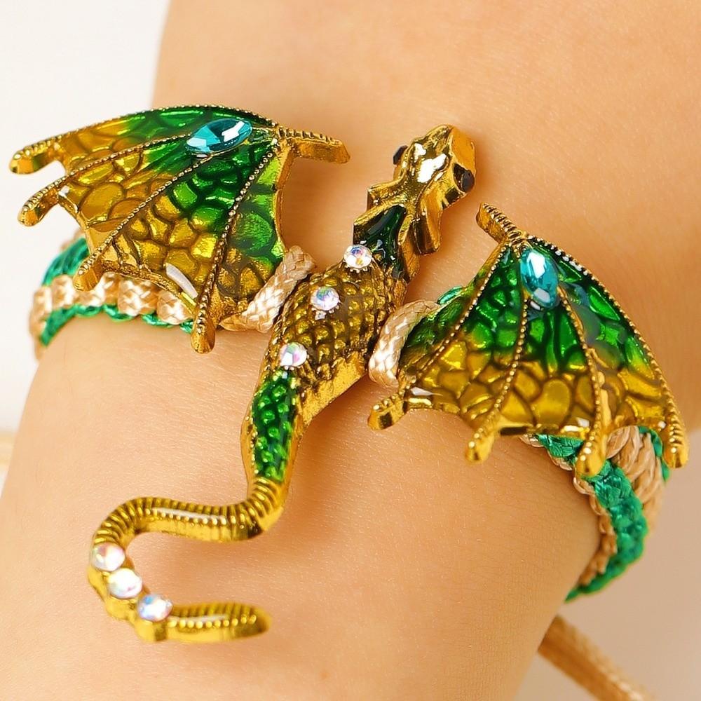 Creative Braided Rope Bracelet Vintage Woven Cord Wristband Fashion Animal Dragon Bracelet Cosplay