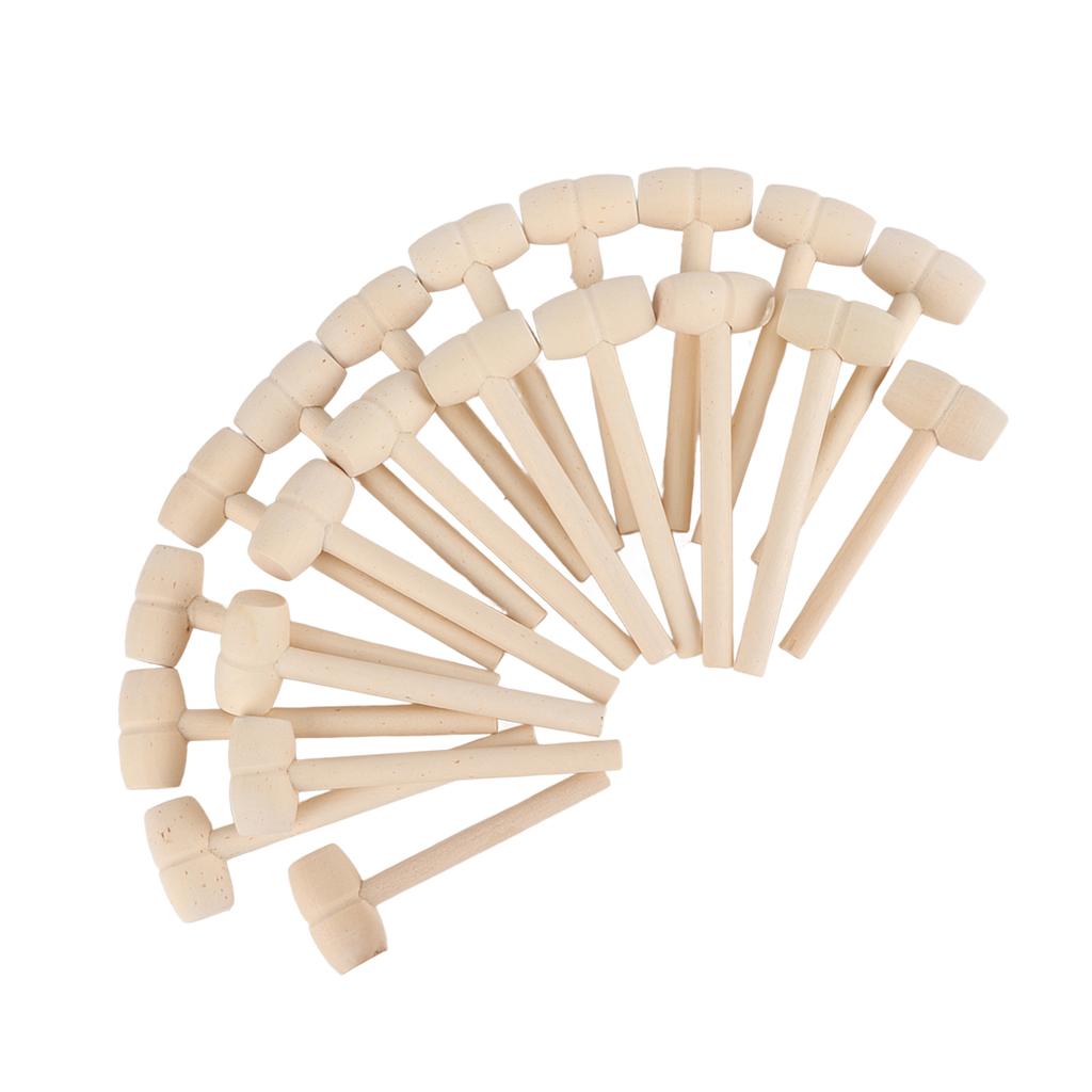 100pcs Mini Wooden Hammers for Chocolate Portable Breakable Heart Hammer Small Wooden Mallet for Kids