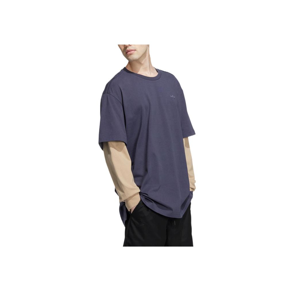adidas Футболка с длинным рукавом и круглым вырезом Originals X Charr Letter Print, унисекс, цвет темно-синий HR3470