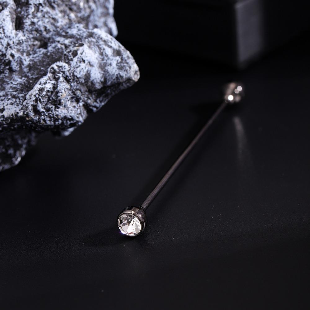 Detachable Crystal Tie Collar Needle Spiral Buckle Neckline Pin Shirt Collar Pin Banquet