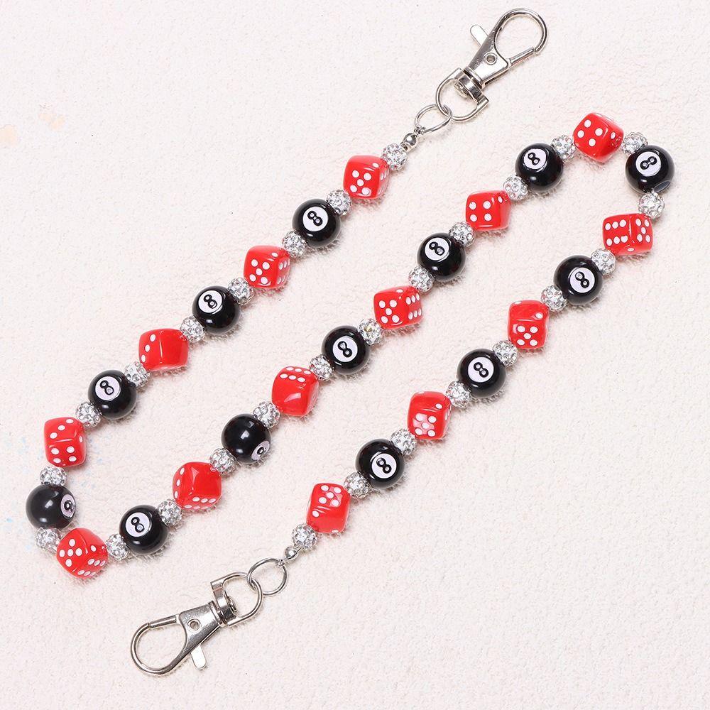 Billiard Ball Metal Pants Chain Zinc Zinc Zinc Alloy Punk Belt Chain Fashion Colorful Dice Waist Chain Male