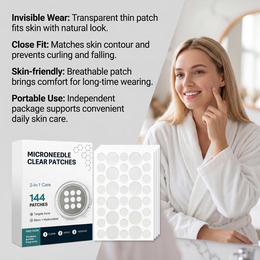 Acne Patch Transparent Invisible Thin Lightweight Breathable Natural Skin-Friendly Gentle Clean Smooth Face Skin Pimple Patch