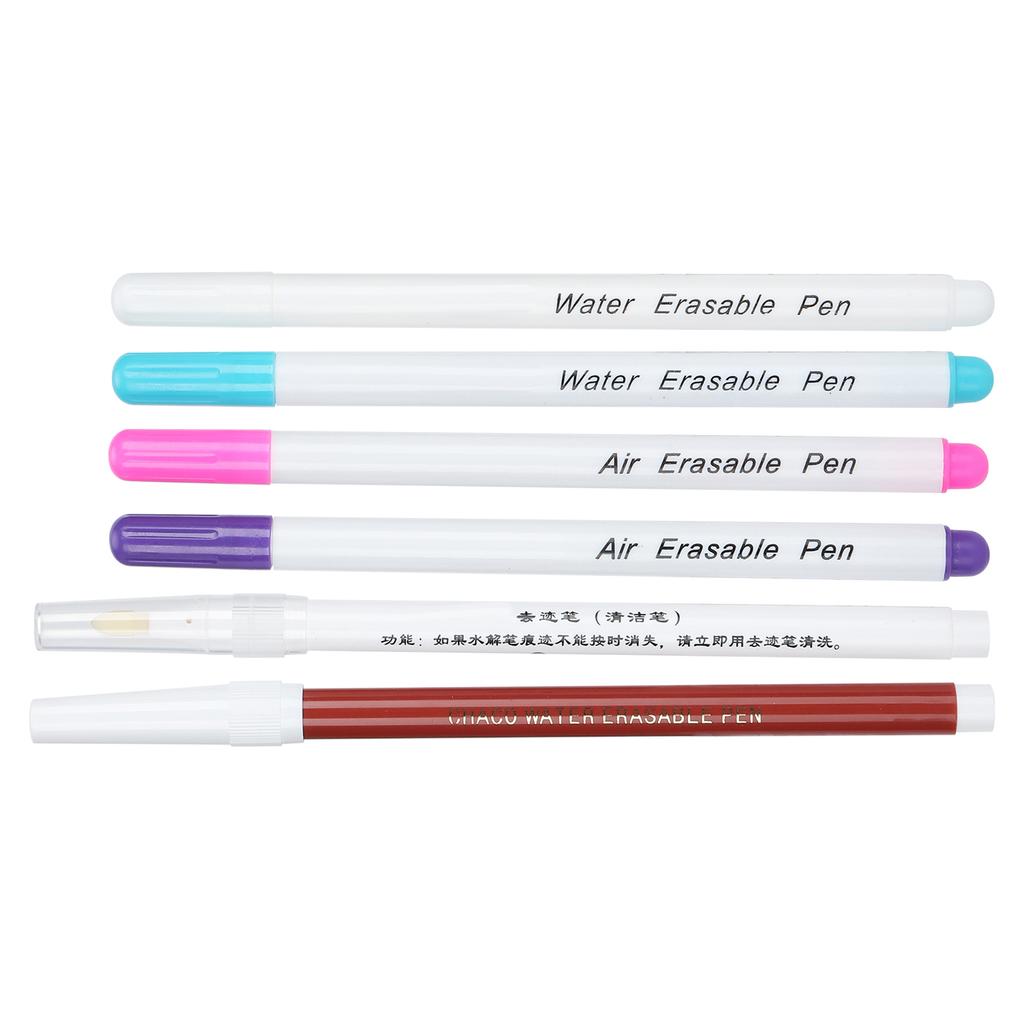 6pcs Water Soluble Sewing Pen 5 Color Fabric Markers DIY Drawing Lines Patterns for Handicraft