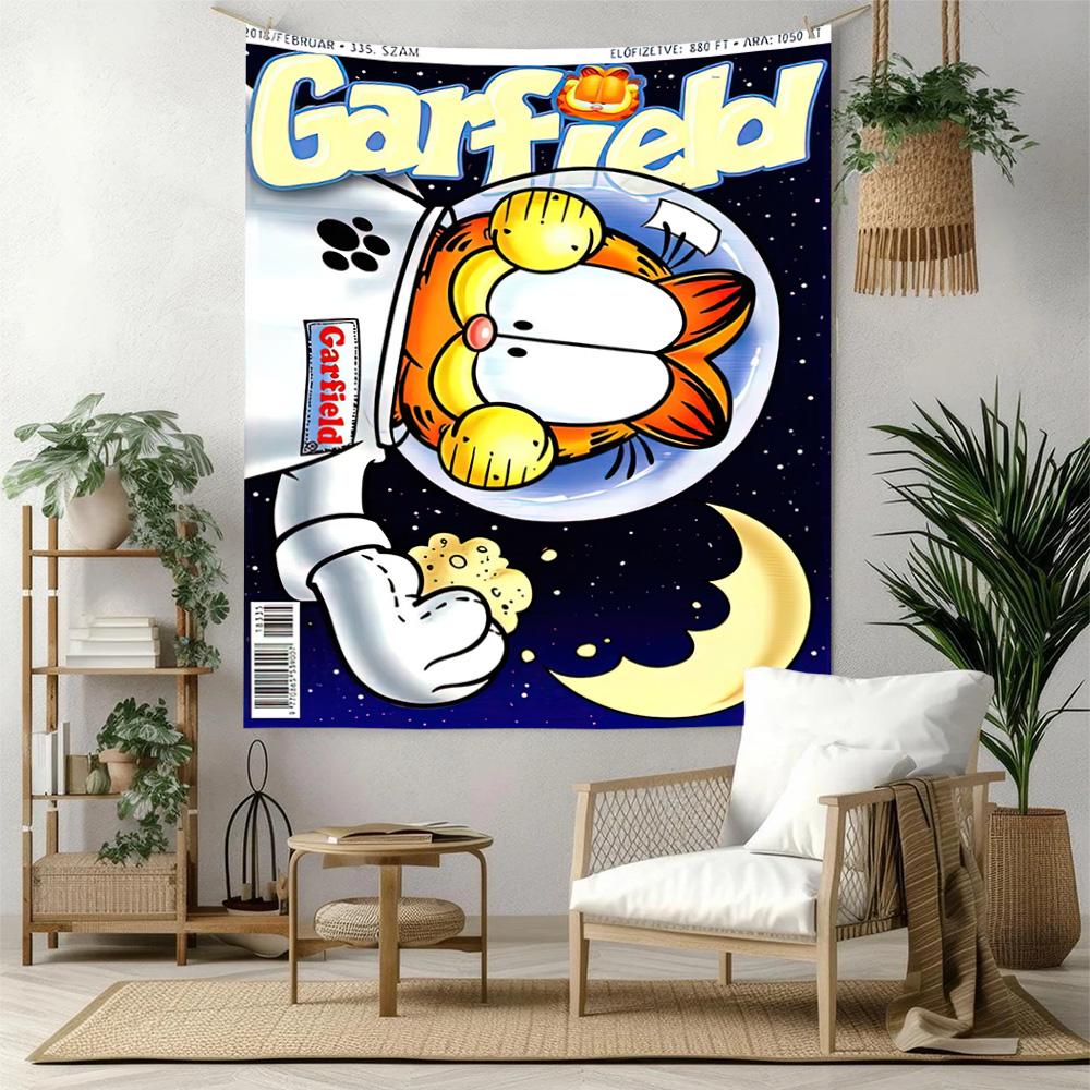 Garfield Comics Adventure Wall Decor Tapestry Art For Pet Memorial Birthdaywedding Party Backdrop Family Gift