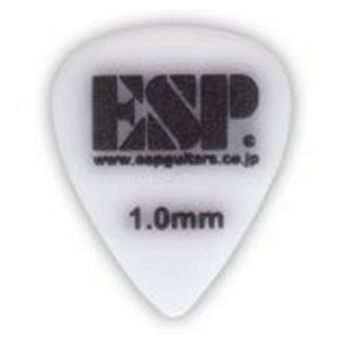 ESP Teardrop Picks (10-Pack) PT-PS10/WH, 1.0mm, with Suberidome Logo, White