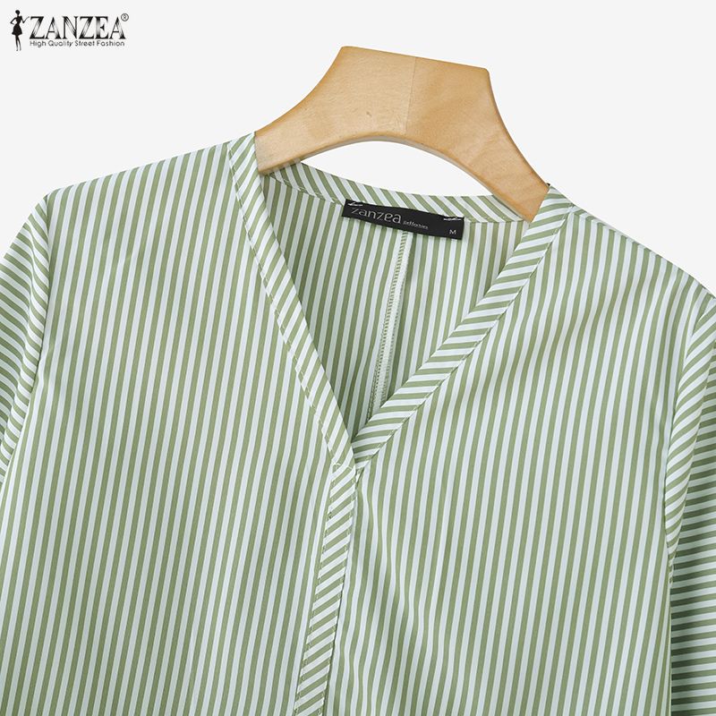 34 Vneck Zanzea Women Casual Sleeve Loose Stripe Blouse