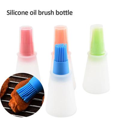Силиконовая щетка для бутылки масла, бутылка для дозатора масла с щеткой для барбекю, устойчивая к высоким температурам щетка для наметки, кухонные инструменты для барбекю