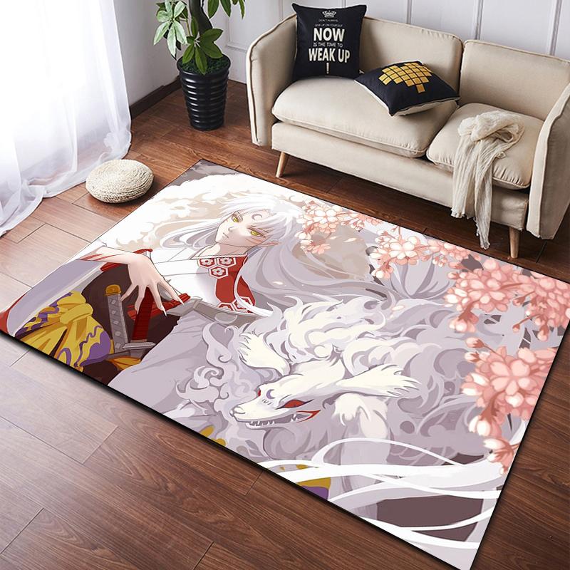Ковер в стиле аниме Inuyasha, кухонный коврик, коврик для входа, украшение пола для спальни, ковер для гостиной, противоскользящие коврики для ванной комнаты