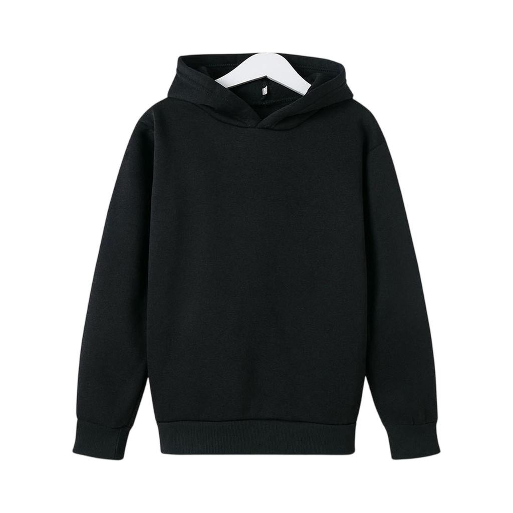 Winter Boy And Girls Solid Color Long Sleeved Hooded Sweatshirt Tops