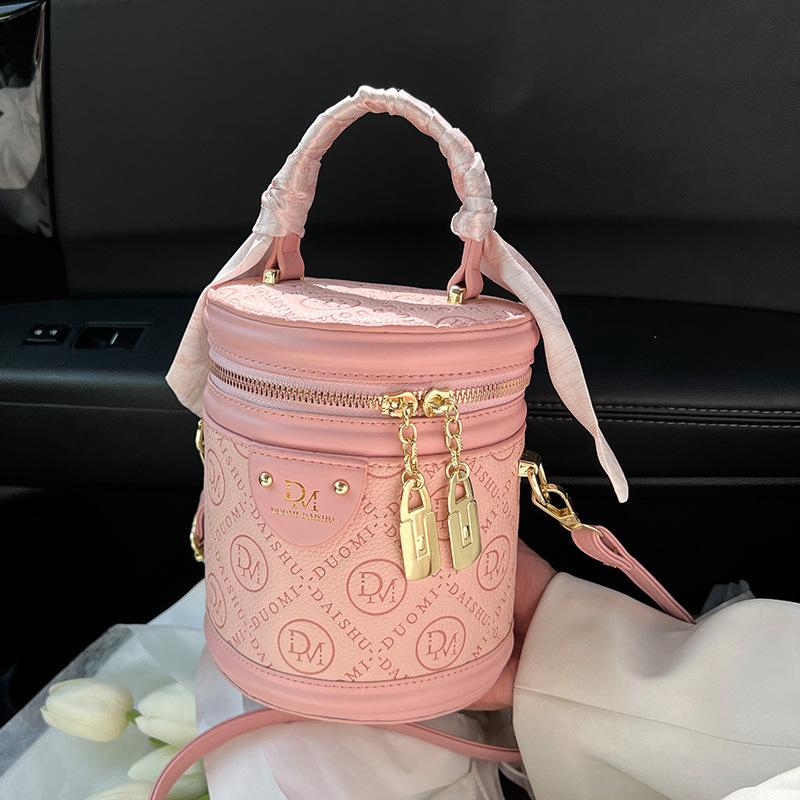 Bags Women's Bags 2025 New Autumn and Winter High-end Niche Cylinder Handbags Bucket Bags Versatile and Popular Messenger Bags