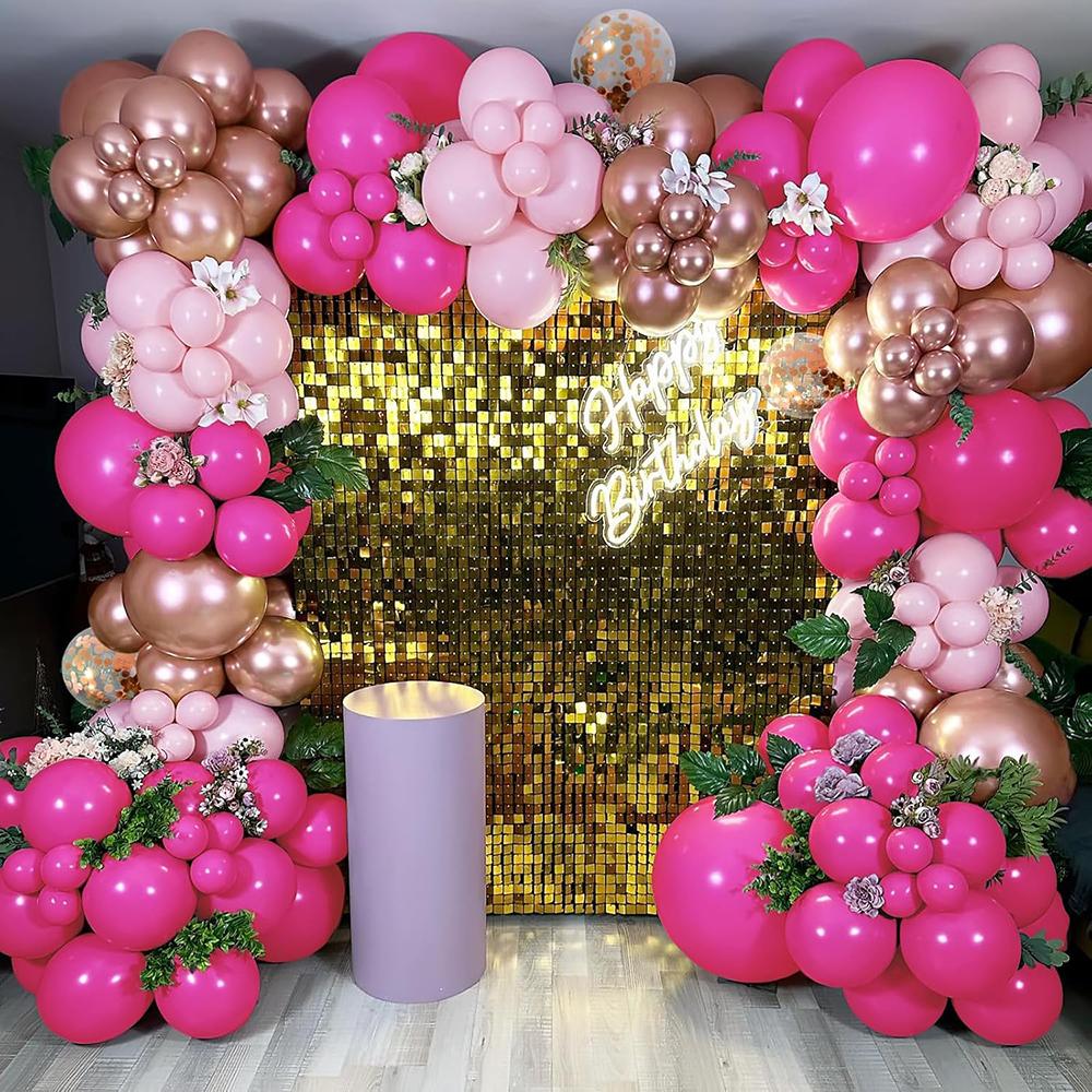 Rose Pink Balloons Garland Pink Rose Gold Balloon Arch Kit Baby Shower Gender Reveal Birthday Party Wedding Valentine Day Decor