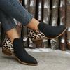 Женские ботинки Зимние Ретро Женские Ботильоны Повседневные Леопардовые Ботильоны Удобная Женская Обувь Большого Размера