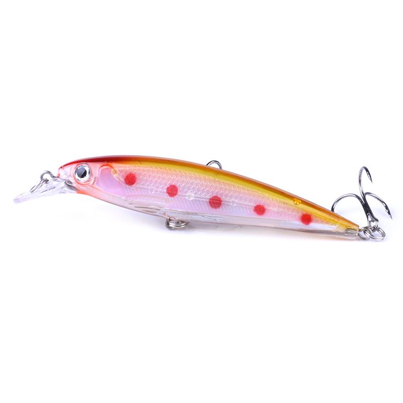 1pc HENGJIA  Minnow Fishing Lure 5colors Plastic Hard Baits with Rattles for Sea Fishing