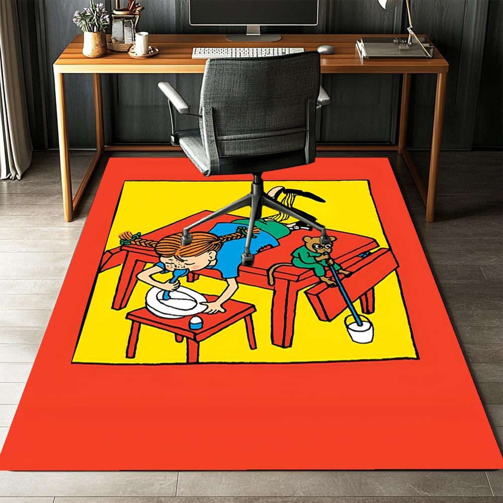 Pippi Longstocking Printed Carpet Rug for Office Chair Living Room Bedroom Kitchen Room Decor Gifts
