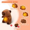 Breathing Capybara Baby Animals Plush Toys Kids Plush Doll Baby Sleep Companion Sound and Light Doll Toy with Hug Stuffed