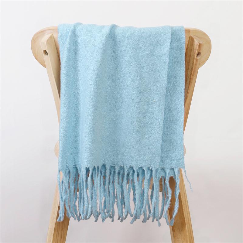 Зимний шарф для женщин, теплый кашемировый шарф-пашмина, толстый мягкий шарф-буфанда с кисточками, длинное пончо.