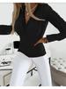 V Collarl Lace Splicing Long Sleeve Shirts Women T Shirt Female Solid Color Blouses Casual Top