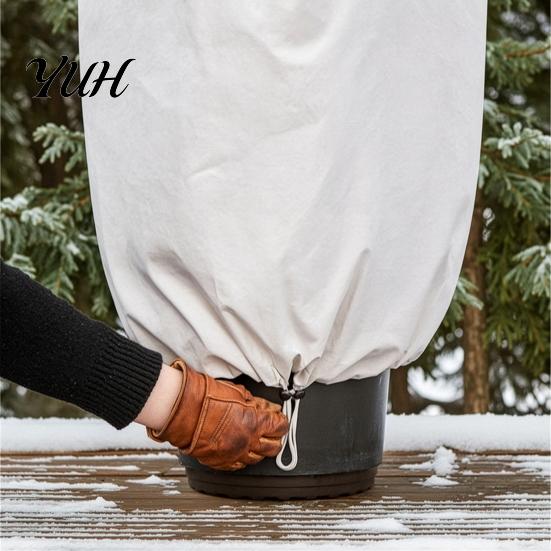 Winter Plant Shelter for Potted Shrubs Cover Freeze Protection, Drawstring Tree with Zipper, Plants Zippered Jacket Frost Blanket Outdoor Plants,
