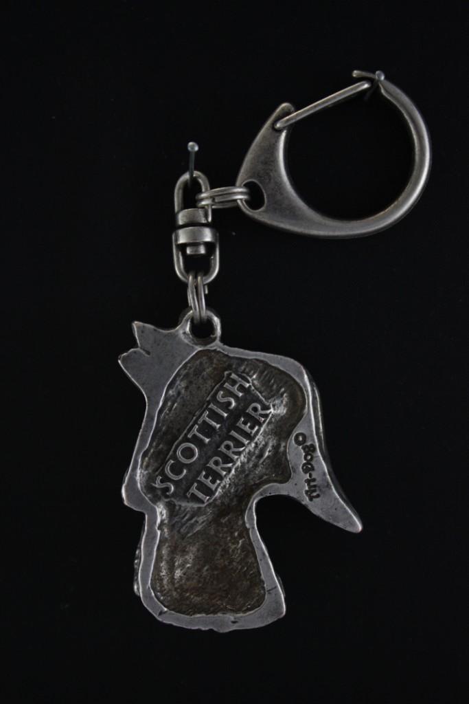 Scottish terrier, Aberdeen Terrier, Scottie - Silver-plated key ring with a dog in a gift box, handbag decoration, backpack pendant by Art-Dog brand