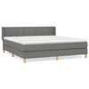 Maison Exclusive - Sommier à lattes de lit avec matelas Gris foncé 160x200cm Tissu