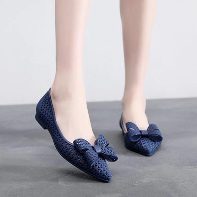 Sapatos femininas женские легкие туфли с острым носком, дышащие, слипоны, женские повседневные синие рабочие туфли с галстуком-бабочкой ba116