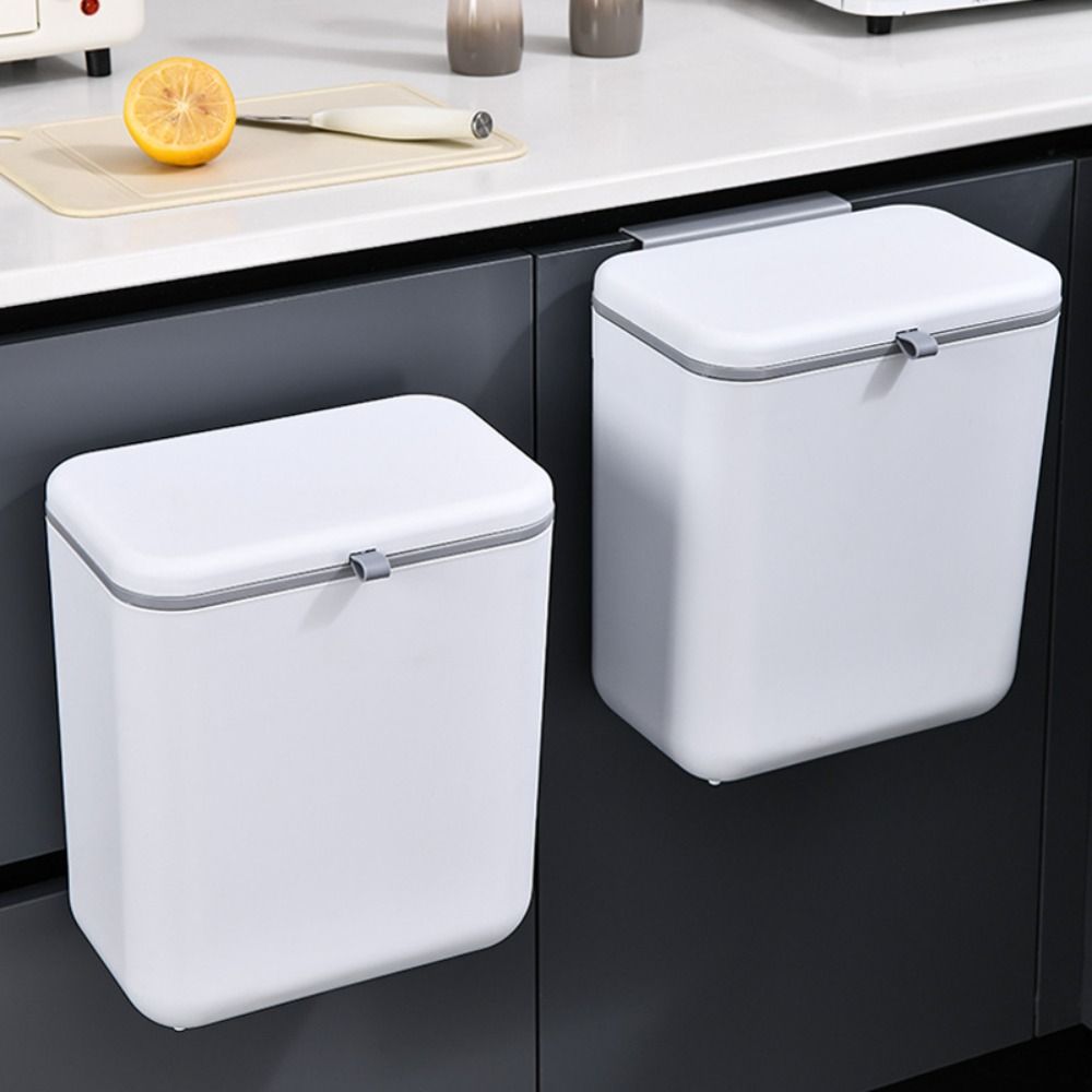 Wall Mounted Garbage Recycling Bin Dual Inner Flip Type Storage Bin Kitchen Bathroom