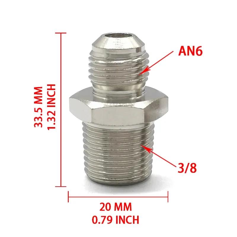 Стальной Прямой Адаптер-Переходник 6AN Мама-Шар (Flare) на 1/4" NPT 3/8" NPT 1/8" NPT Трубный Фитинг для Адаптера Масляного Радиатора