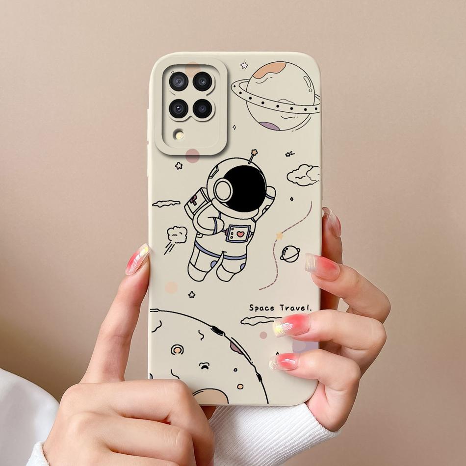 Для Samsung M22 M32 Чехол Расписные Цветы Улучшенный Жидкий Силикон Защита Камеры Задняя Крышка Телефона Для Galaxy M 32 M 22 Fundas