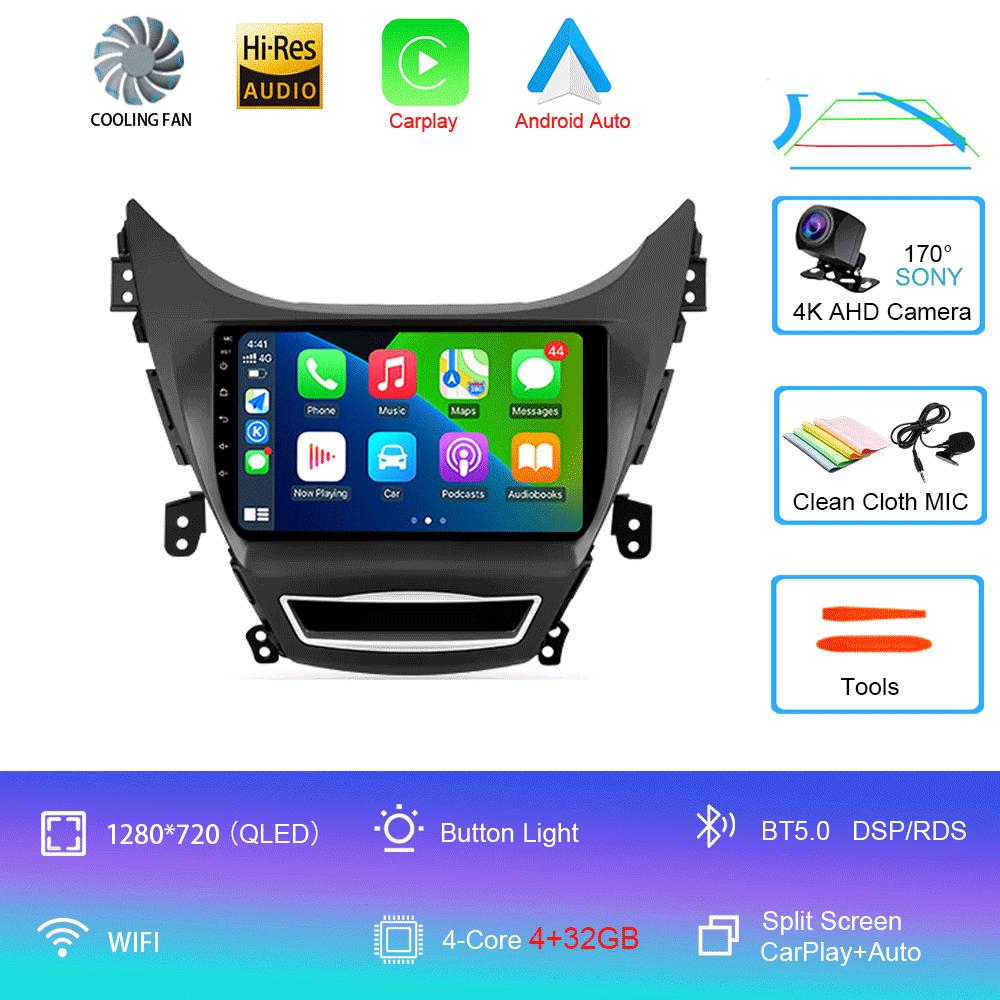 Для Hyundai Elantra Avente i35 2011-2015 Автомобильный радиоприемник Android 14 Carplay Авто GPS-навигация Мультимедийный проигрыватель Видео Стерео 2 DIN